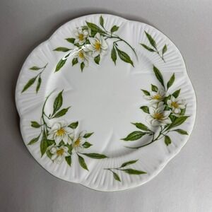 Shelley England Syringa 14063 Fine Bone China Salad Plate White Floral 8 inch